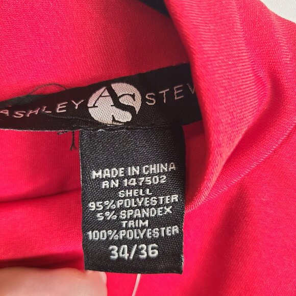 Ashley Stewart Red Tulle Bell Sleeve Blouse Professional Statement Top Sz 34/36 - Picture 2 of 8